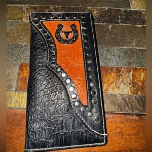 Black and Orange Western Wallet